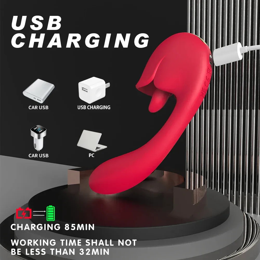 2 In 1 G Spot Stimulator Lick Suck for Intense Pleasure