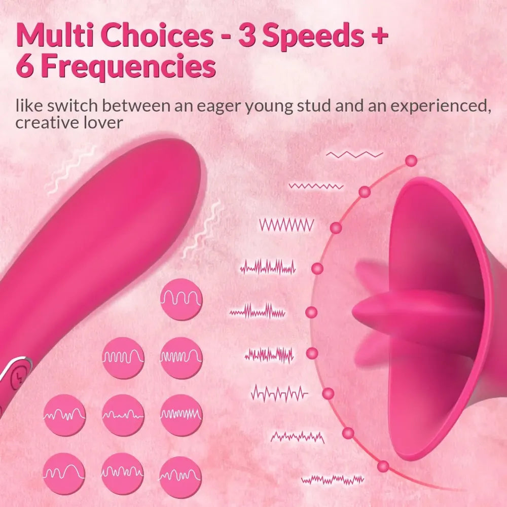 2 In 1 G Spot Vibrator Tongue Licking Clit Stimulation