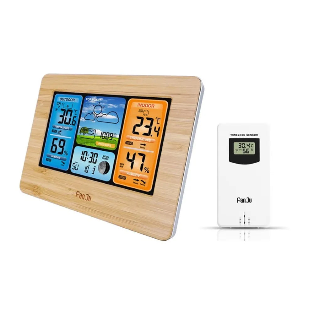 Vibe Geeks LCD Display Weather Station Alarm Clock - USB