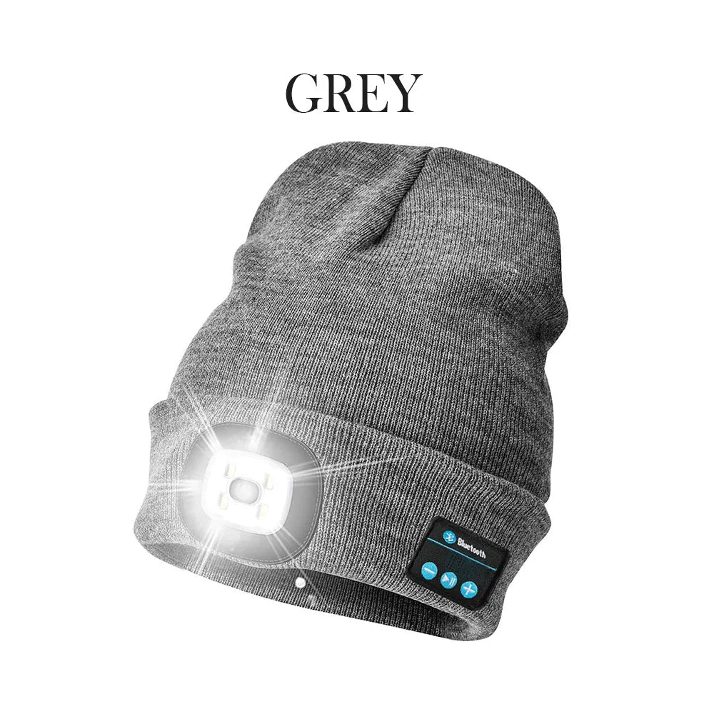 Vibe Geeks Bluetooth Music Knitted Hat with LED Lamp Cap