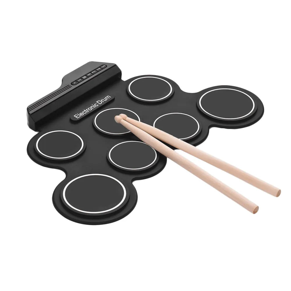 Vibe Geeks Electronic Drum Kit Musical Roll - up Set