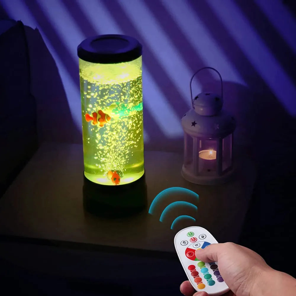 Vibe Geeks Fantasy Fish LED Remote Controlled Lava Lamp USB