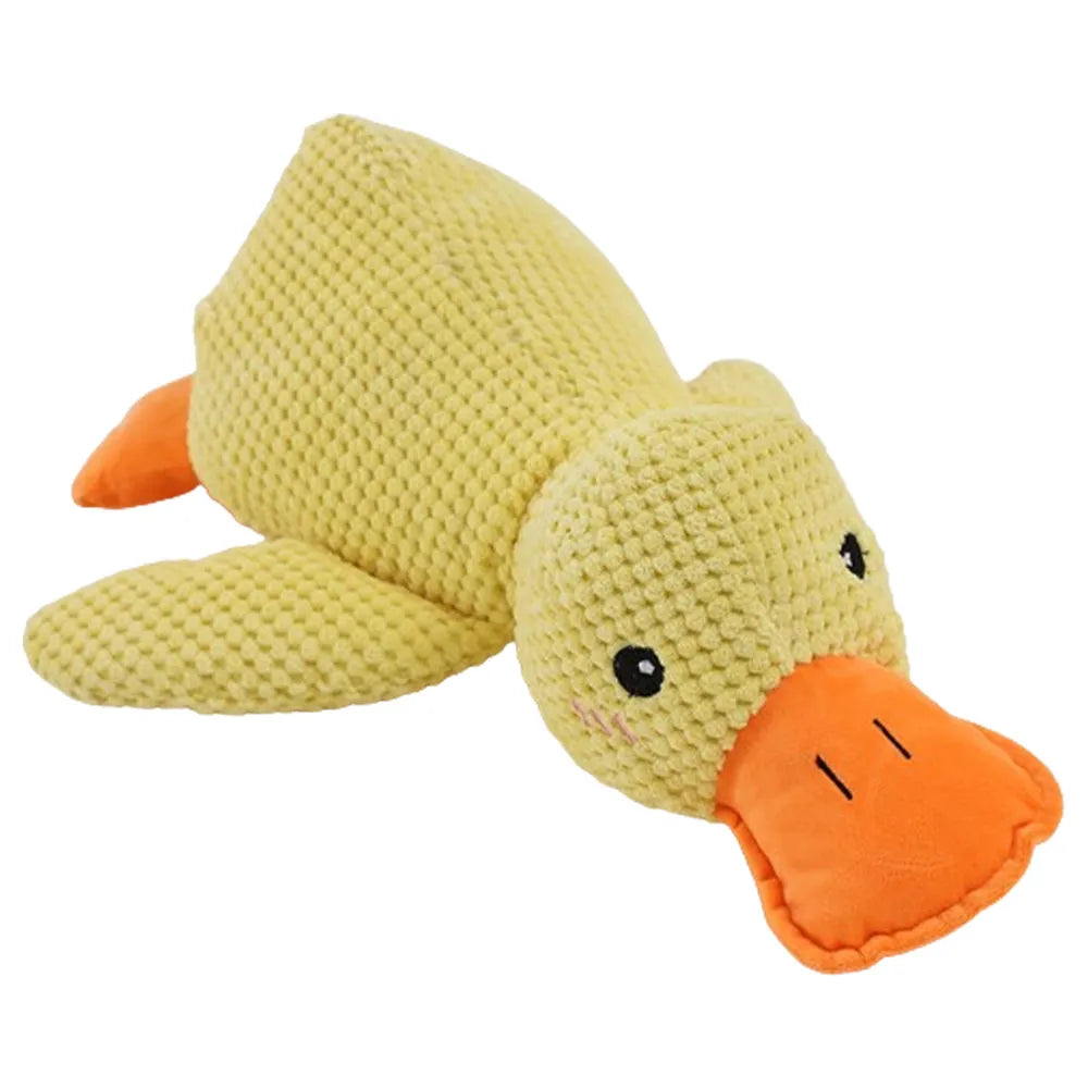 Vibe Geeks Cute Plush Duck Squeaky Dog Toy with Soft Squeake