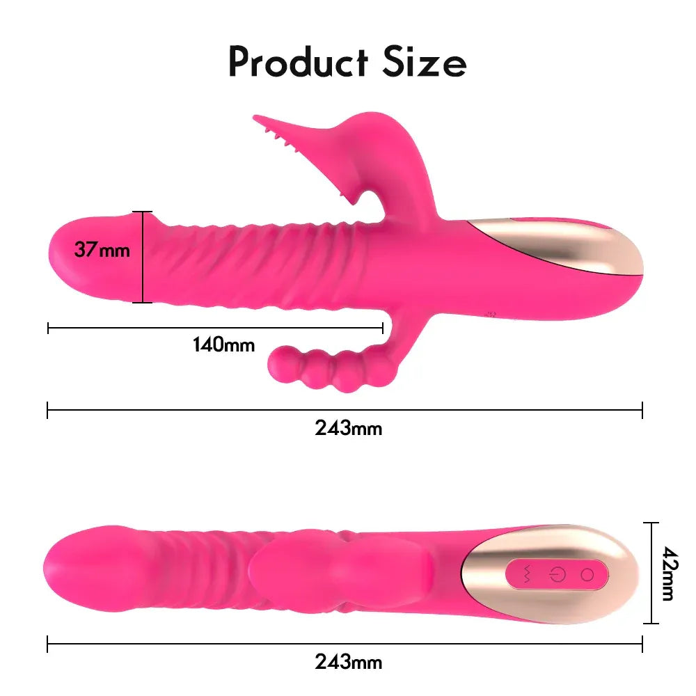 3 In 1 Thrusting Sucking Dildo Vibrator For Women G Spot