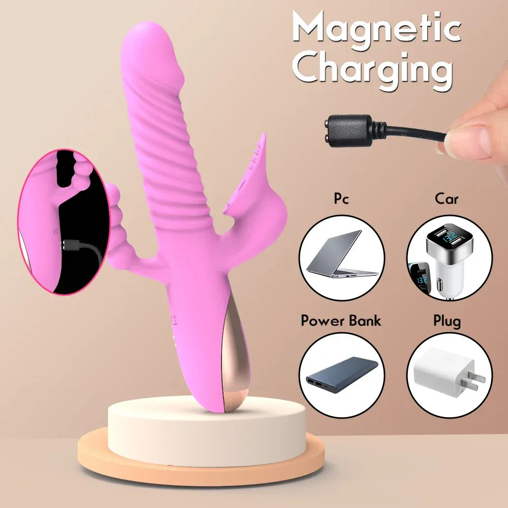 3 In 1 Thrusting Sucking Dildo Vibrator For Women G Spot