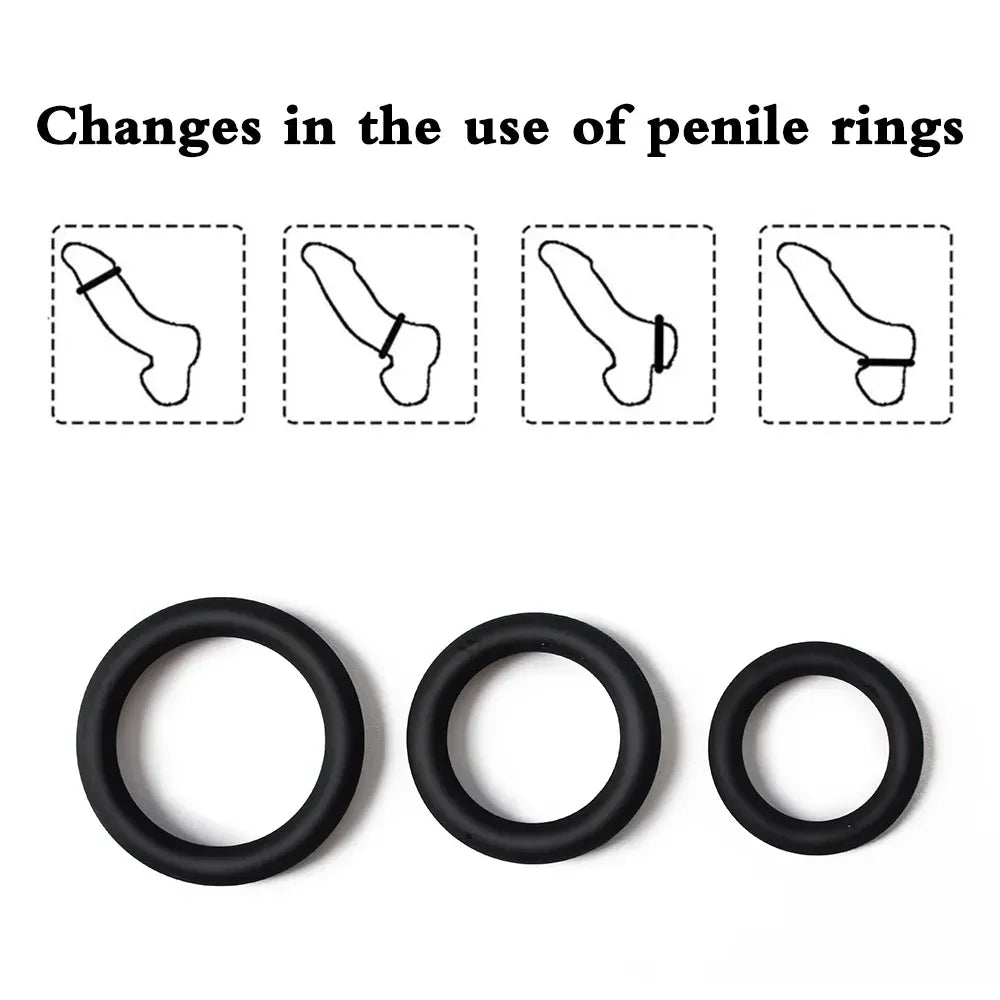 4Pcs Silicone Cock Rings For Men Delay Ejaculation Reusable