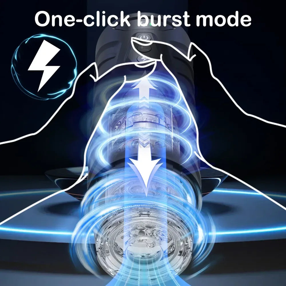 7 Inch Thrusting Rotating Male Masturbator for Electric