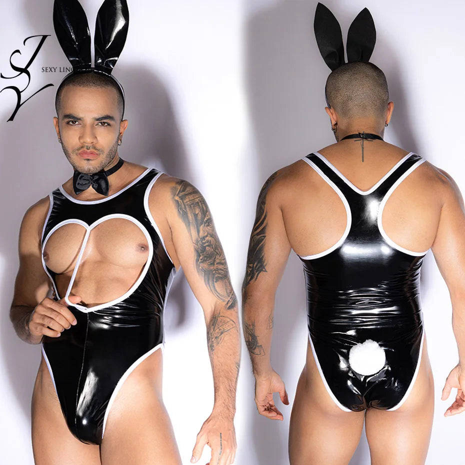 Blue Sailor Cosplay Lingerie Men Erotic Bodysuit