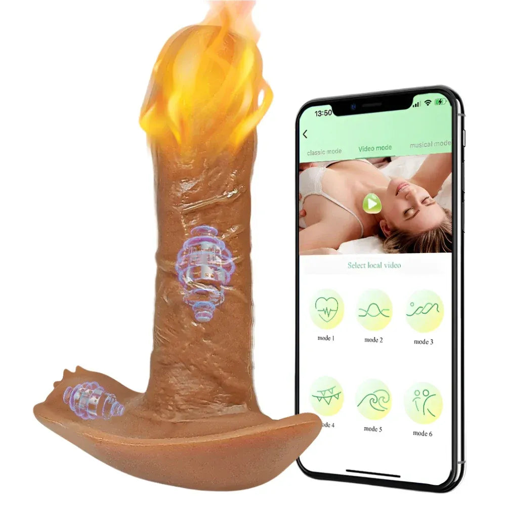 Bluetooth Thrusting Dildo with Heat for Women