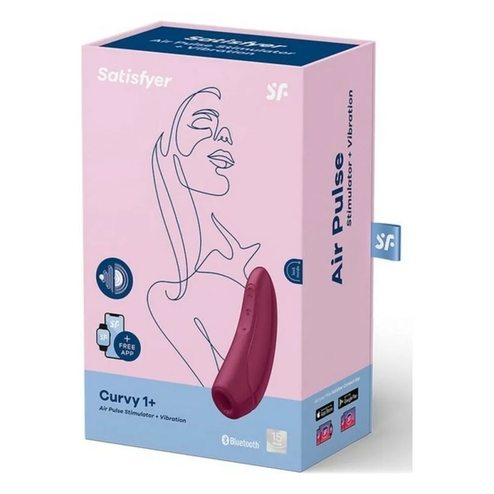 Clitoris Suction Stimulator By Satisfyer Curvy 1 + Burgundy