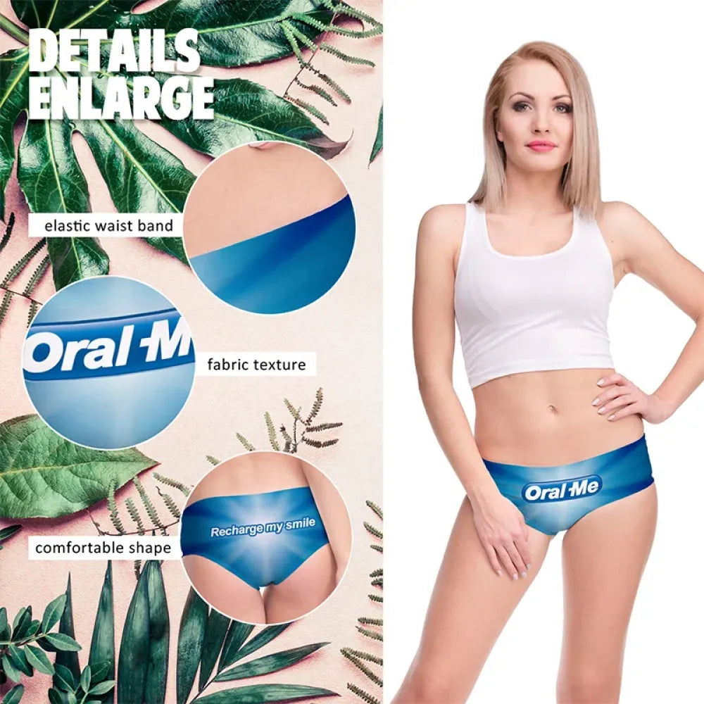 DeanFire Oral Me Cartoon Print Womens Underwear Lingerie