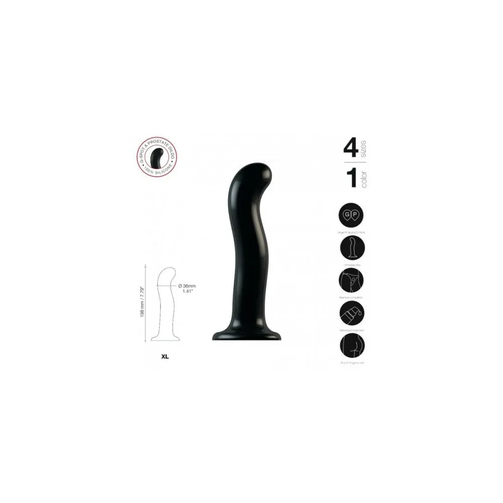 Dildo By Strap-On-Me Point Stimulator Black Xl