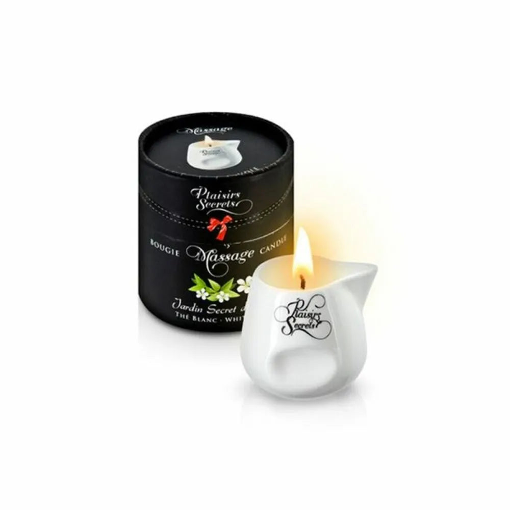 Massage Candle By Plaisirs Secrets White Tea 80 Ml