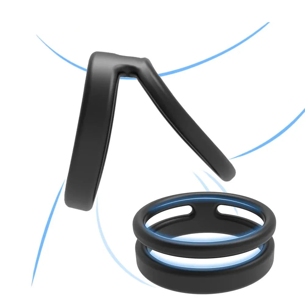 Silicone Dual Cock Ring For Men Delay Ejaculation &
