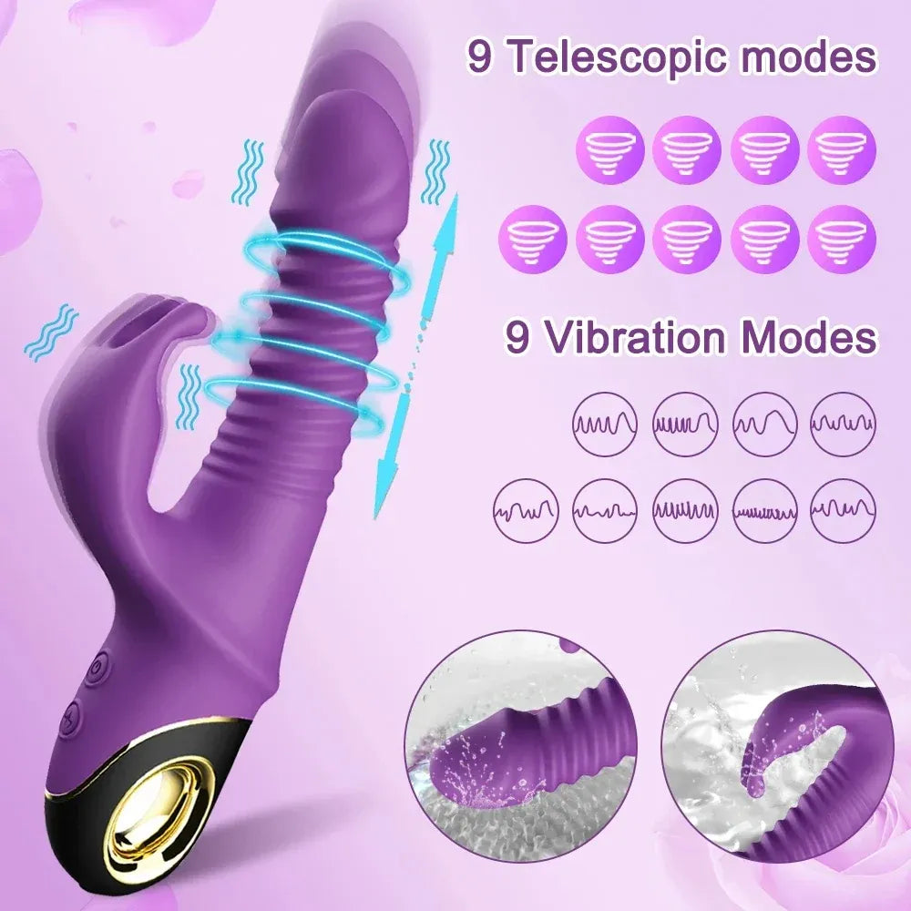 Thrusting Rabbit Vibrator for Women G Spot Stimulation