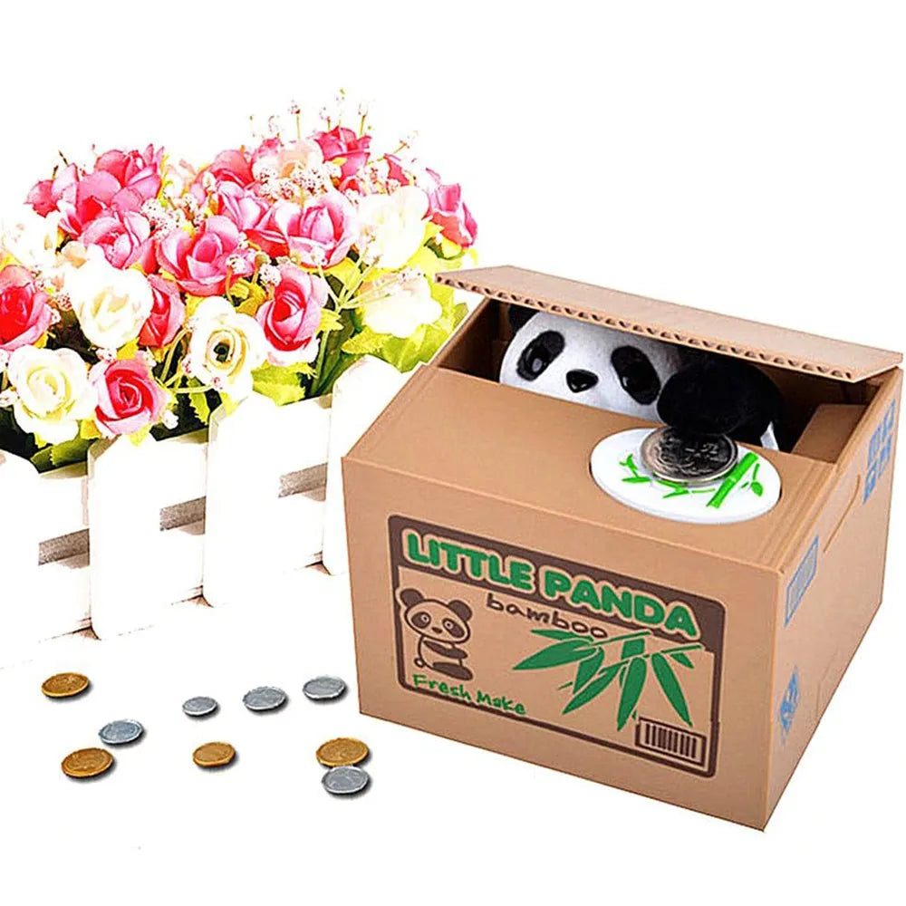 Vibe Geeks Creative Stealing Coins Panda Piggy Bank