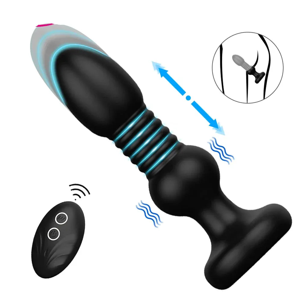 Wireless Prostate Massager For Men Telescopic Anal Vibrator